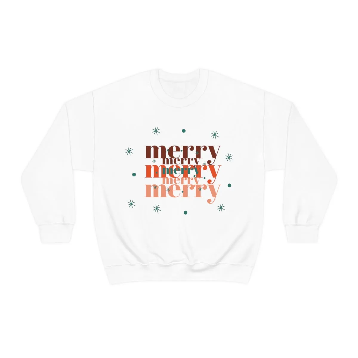 Merry Merry Merry, Christmas, Holiday Sweatshirt, Minimalist Sweatshirt, Oversized VSCO Girl, Tumblr, Unisex Heavy Blend Crewneck
