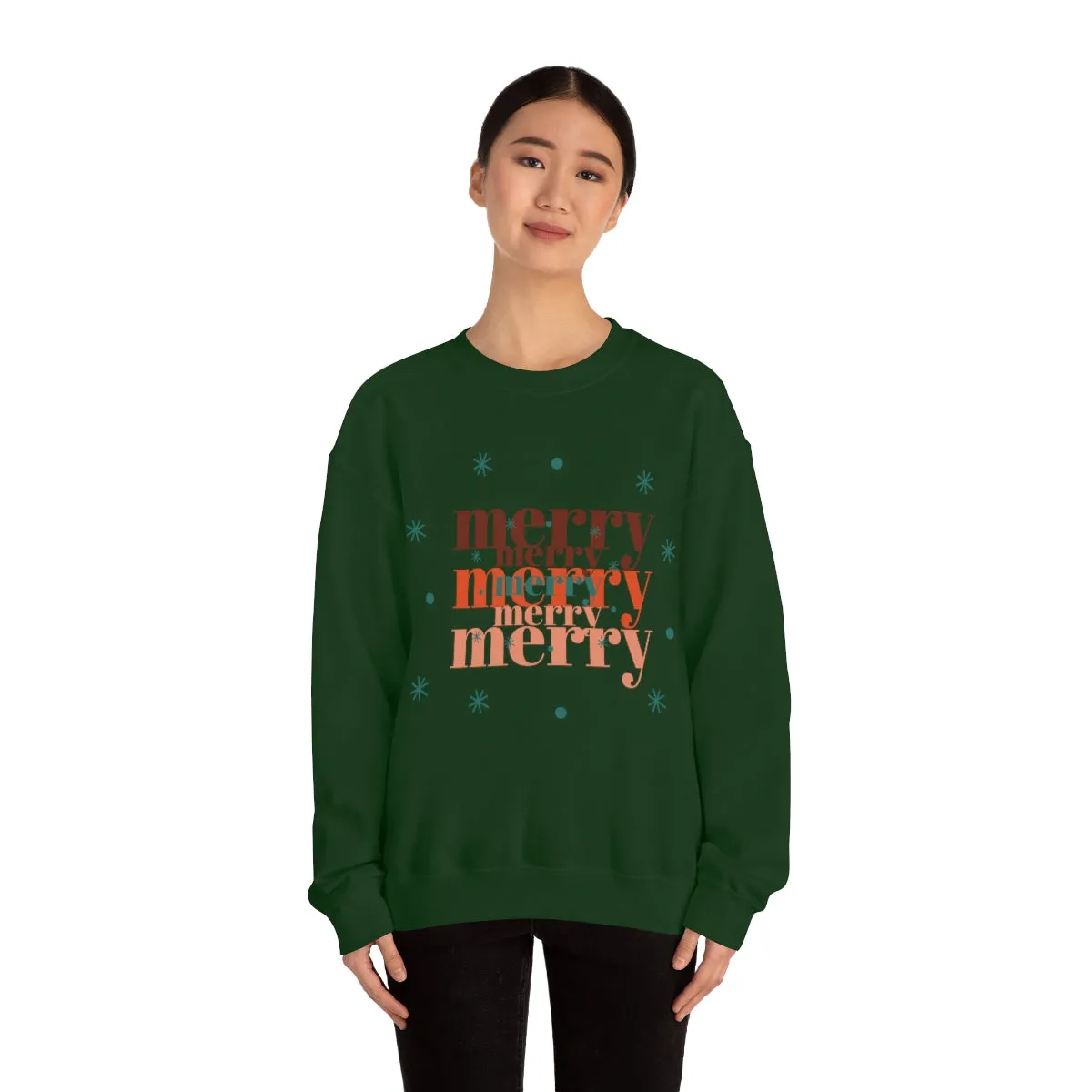 Merry Merry Merry, Christmas, Holiday Sweatshirt, Minimalist Sweatshirt, Oversized VSCO Girl, Tumblr, Unisex Heavy Blend Crewneck