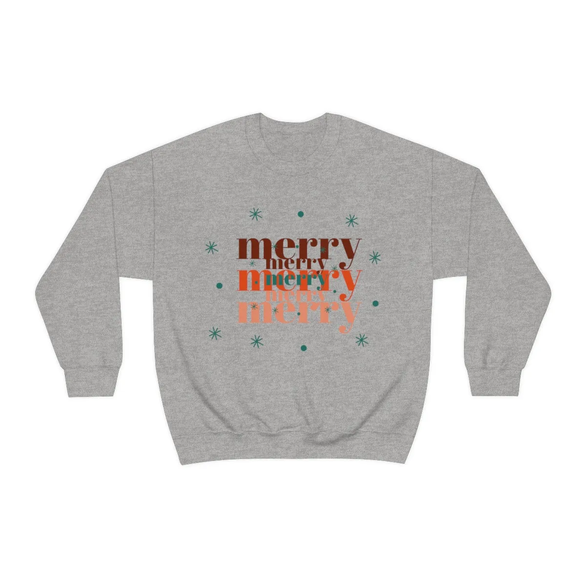 Merry Merry Merry, Christmas, Holiday Sweatshirt, Minimalist Sweatshirt, Oversized VSCO Girl, Tumblr, Unisex Heavy Blend Crewneck