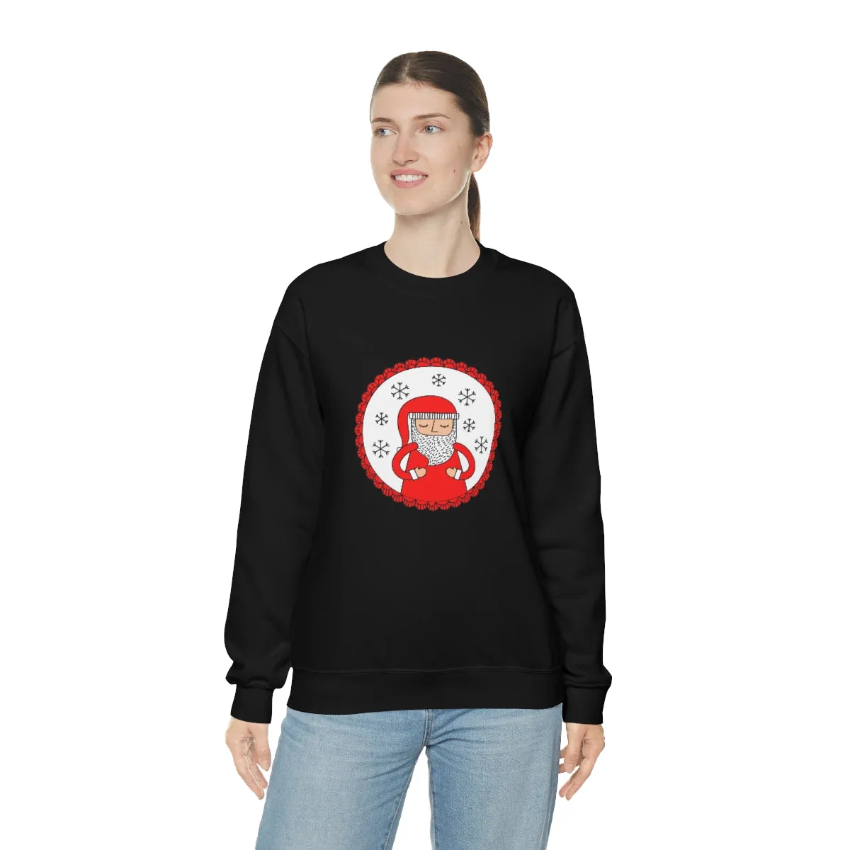 Minimalist Santa Claus Sweatshirt, Santa Sweatshirt, Trendy Noel Minimalist Christmas Sweatshirt, Xmas Santa Crewneck Top, Red Holiday Top