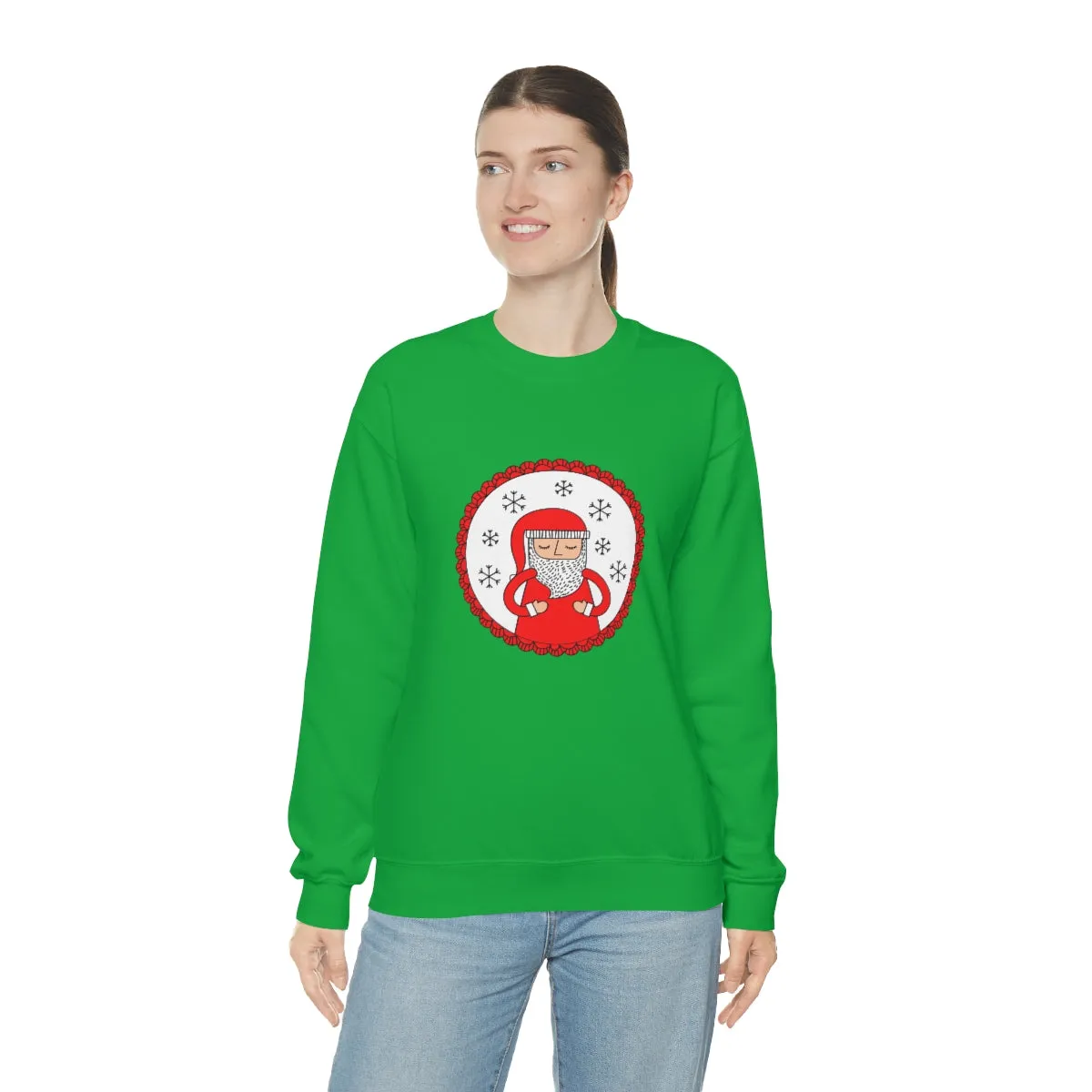 Minimalist Santa Claus Sweatshirt, Santa Sweatshirt, Trendy Noel Minimalist Christmas Sweatshirt, Xmas Santa Crewneck Top, Red Holiday Top