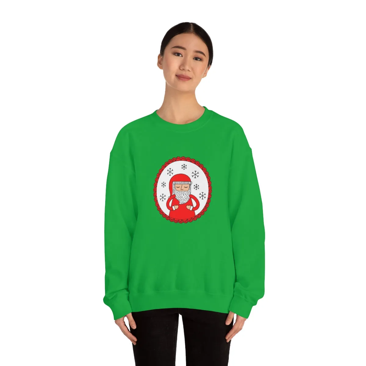 Minimalist Santa Claus Sweatshirt, Santa Sweatshirt, Trendy Noel Minimalist Christmas Sweatshirt, Xmas Santa Crewneck Top, Red Holiday Top