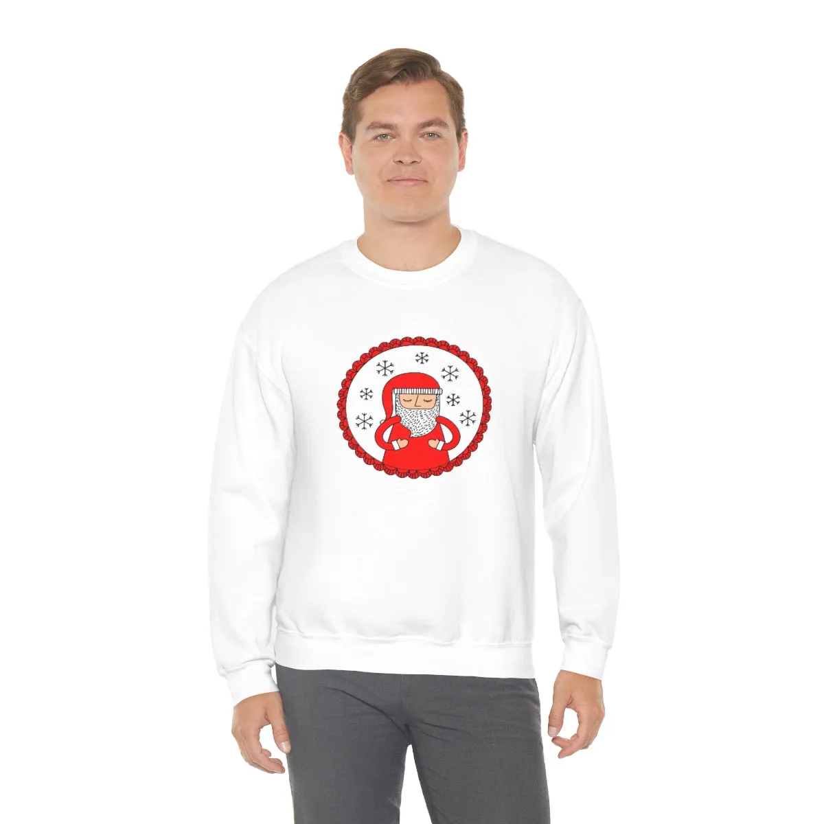 Minimalist Santa Claus Sweatshirt, Santa Sweatshirt, Trendy Noel Minimalist Christmas Sweatshirt, Xmas Santa Crewneck Top, Red Holiday Top