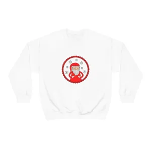 Minimalist Santa Claus Sweatshirt, Santa Sweatshirt, Trendy Noel Minimalist Christmas Sweatshirt, Xmas Santa Crewneck Top, Red Holiday Top