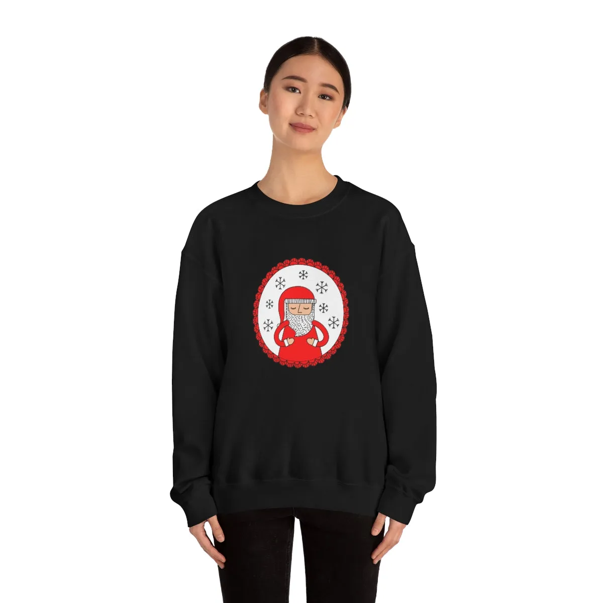 Minimalist Santa Claus Sweatshirt, Santa Sweatshirt, Trendy Noel Minimalist Christmas Sweatshirt, Xmas Santa Crewneck Top, Red Holiday Top