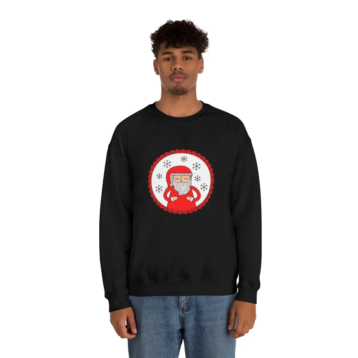 Minimalist Santa Claus Sweatshirt, Santa Sweatshirt, Trendy Noel Minimalist Christmas Sweatshirt, Xmas Santa Crewneck Top, Red Holiday Top