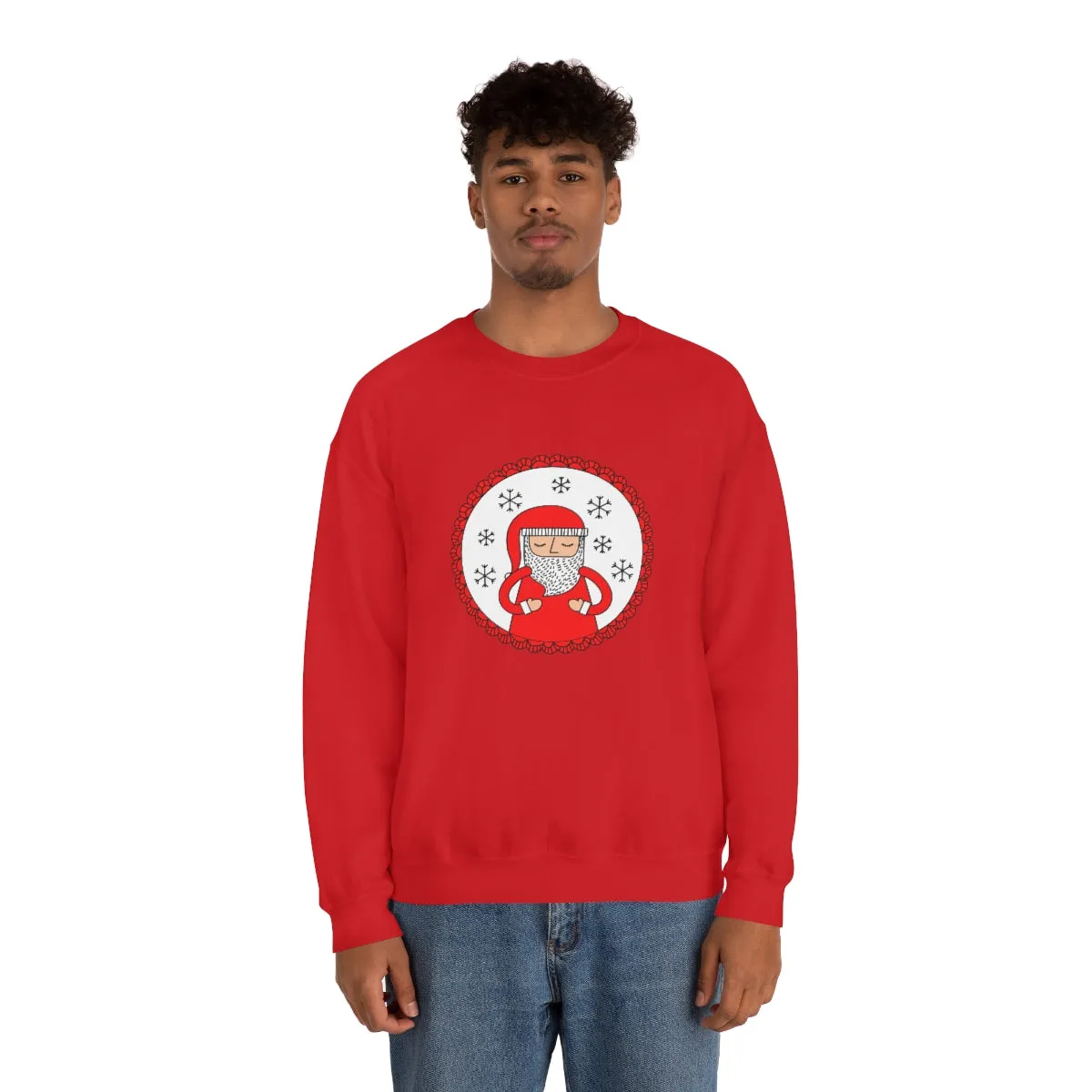 Minimalist Santa Claus Sweatshirt, Santa Sweatshirt, Trendy Noel Minimalist Christmas Sweatshirt, Xmas Santa Crewneck Top, Red Holiday Top