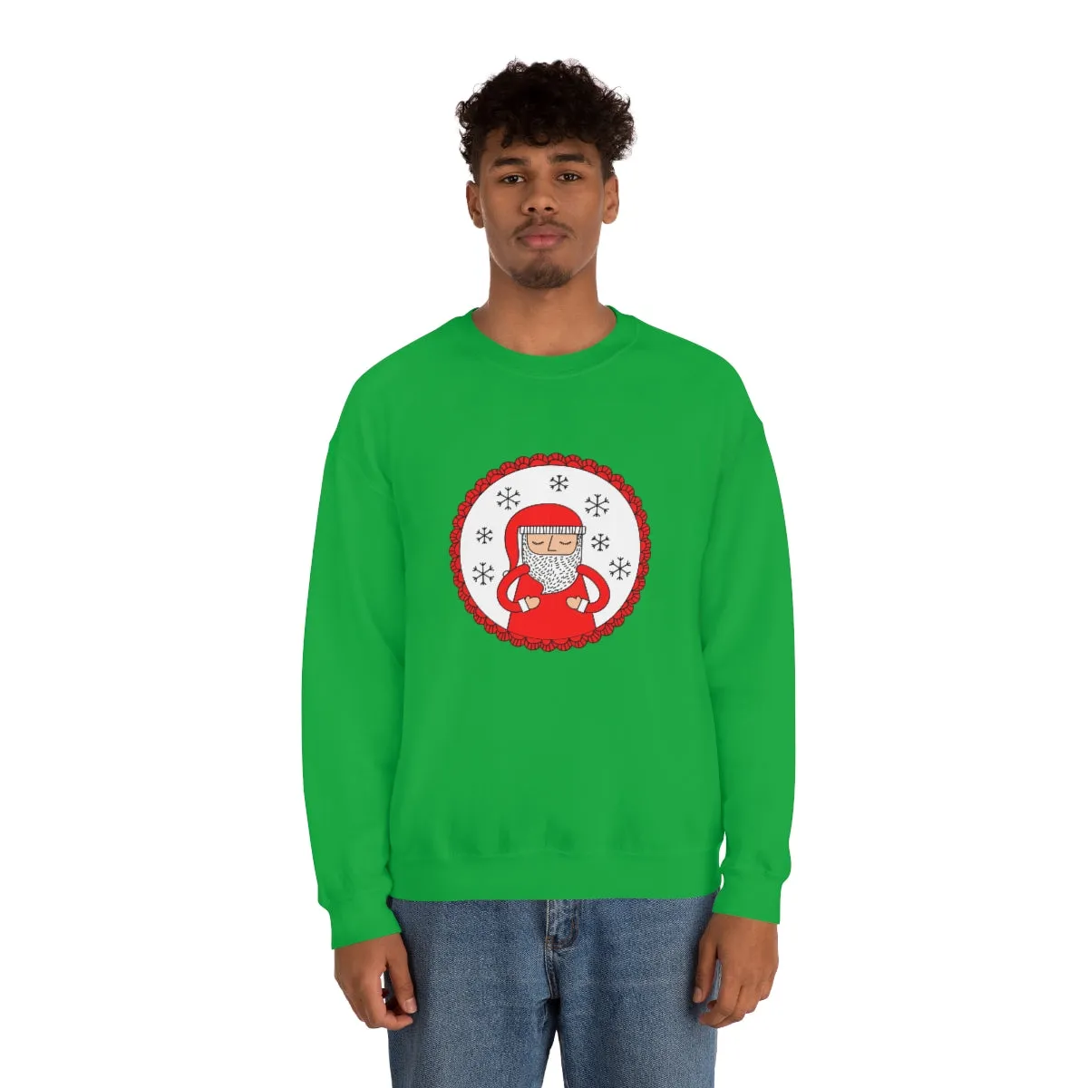 Minimalist Santa Claus Sweatshirt, Santa Sweatshirt, Trendy Noel Minimalist Christmas Sweatshirt, Xmas Santa Crewneck Top, Red Holiday Top