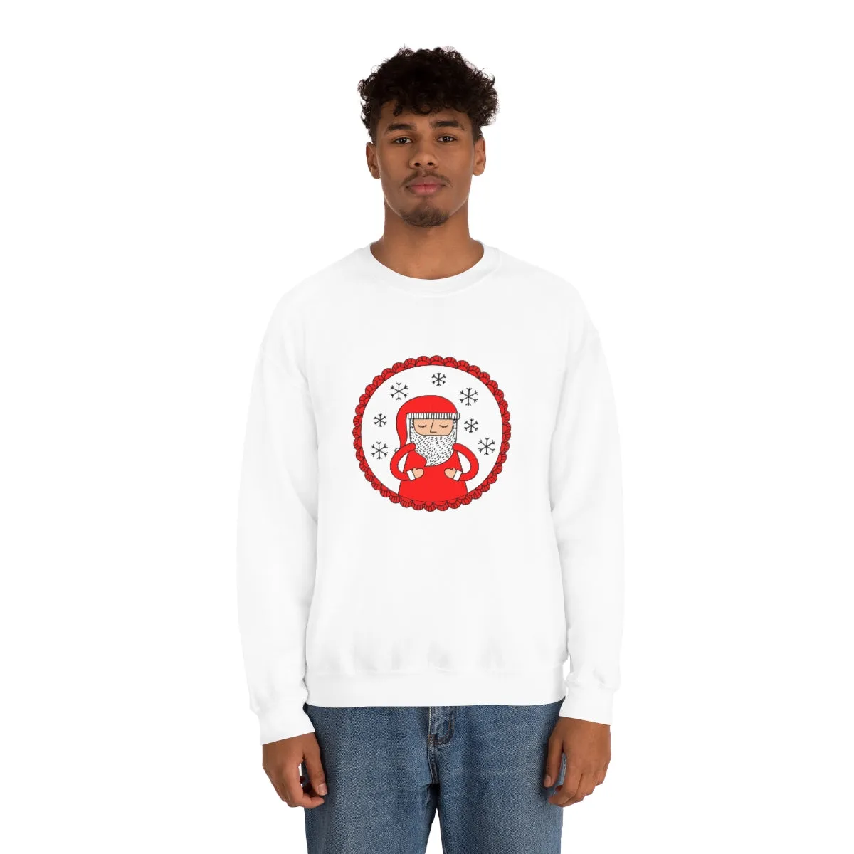 Minimalist Santa Claus Sweatshirt, Santa Sweatshirt, Trendy Noel Minimalist Christmas Sweatshirt, Xmas Santa Crewneck Top, Red Holiday Top