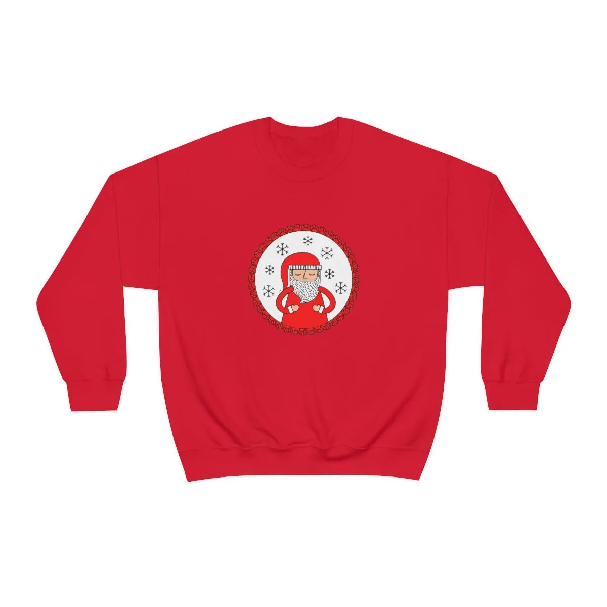 Minimalist Santa Claus Sweatshirt, Santa Sweatshirt, Trendy Noel Minimalist Christmas Sweatshirt, Xmas Santa Crewneck Top, Red Holiday Top