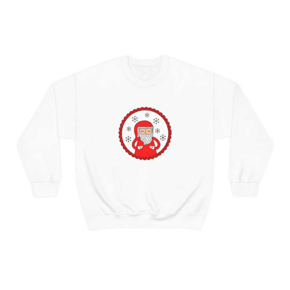 Minimalist Santa Claus Sweatshirt, Santa Sweatshirt, Trendy Noel Minimalist Christmas Sweatshirt, Xmas Santa Crewneck Top, Red Holiday Top