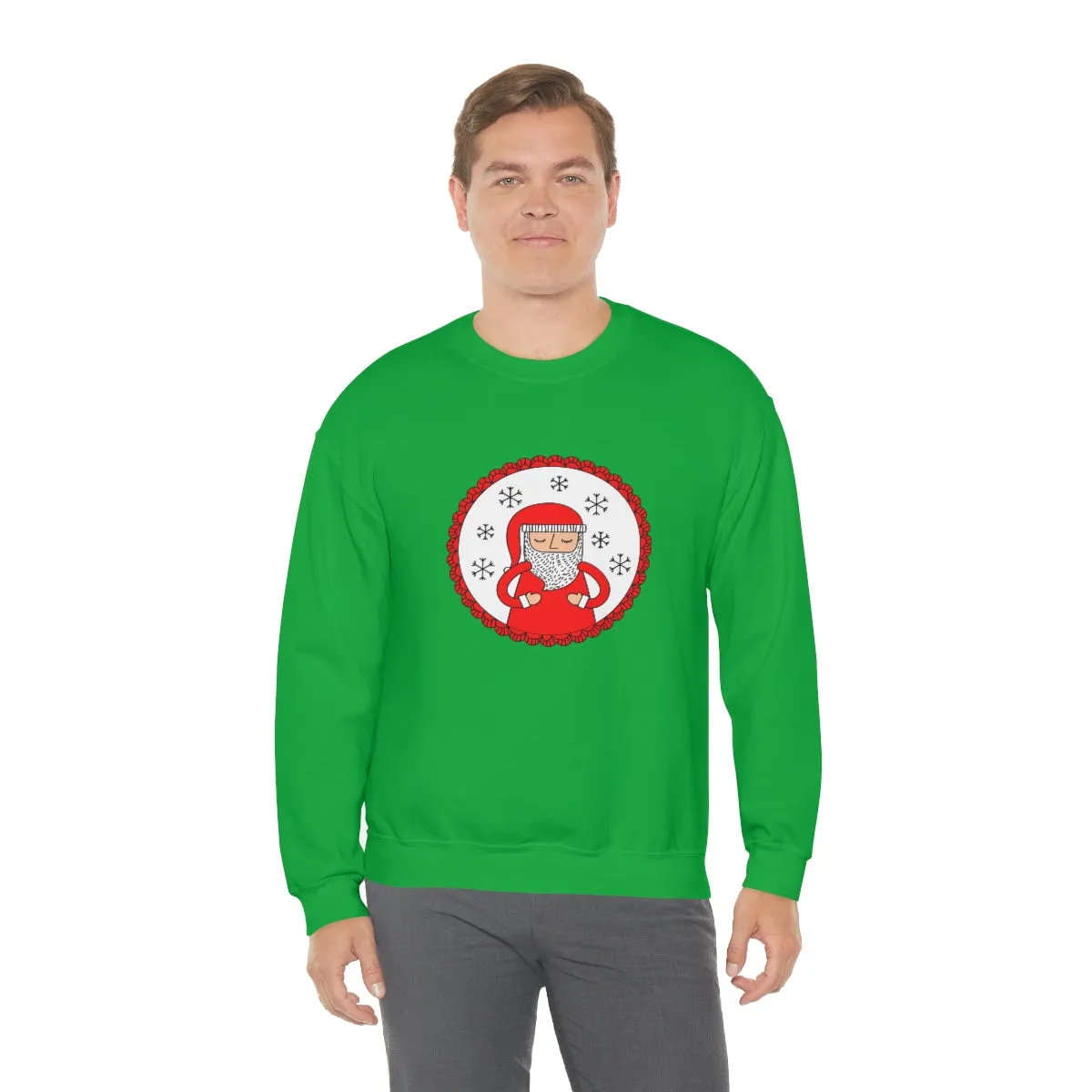 Minimalist Santa Claus Sweatshirt, Santa Sweatshirt, Trendy Noel Minimalist Christmas Sweatshirt, Xmas Santa Crewneck Top, Red Holiday Top