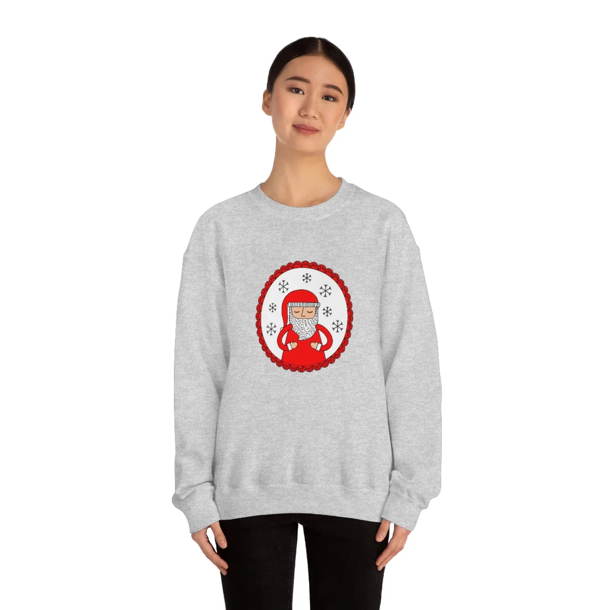 Minimalist Santa Claus Sweatshirt, Santa Sweatshirt, Trendy Noel Minimalist Christmas Sweatshirt, Xmas Santa Crewneck Top, Red Holiday Top