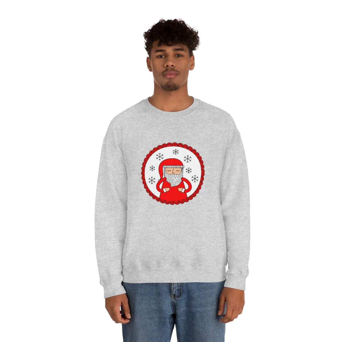 Minimalist Santa Claus Sweatshirt, Santa Sweatshirt, Trendy Noel Minimalist Christmas Sweatshirt, Xmas Santa Crewneck Top, Red Holiday Top
