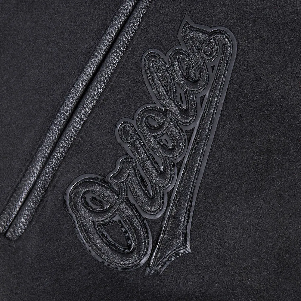 MLB BALTIMORE ORIOLES TRIPLE BLACK MEN'S MEN'S WOOL VARSITY JACKET (TRIPLE BLACK)