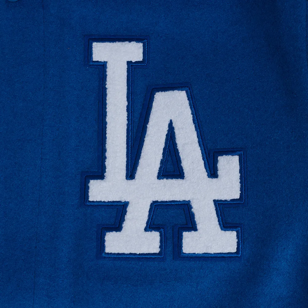 MLB LOS ANGELES DODGERS AREA CODE MEN'S RIB WOOL VARSITY JACKET (DODGER BLUE/WHITE)