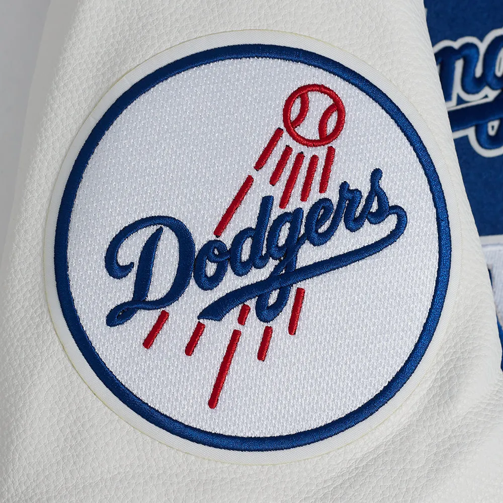 MLB LOS ANGELES DODGERS AREA CODE MEN'S RIB WOOL VARSITY JACKET (DODGER BLUE/WHITE)