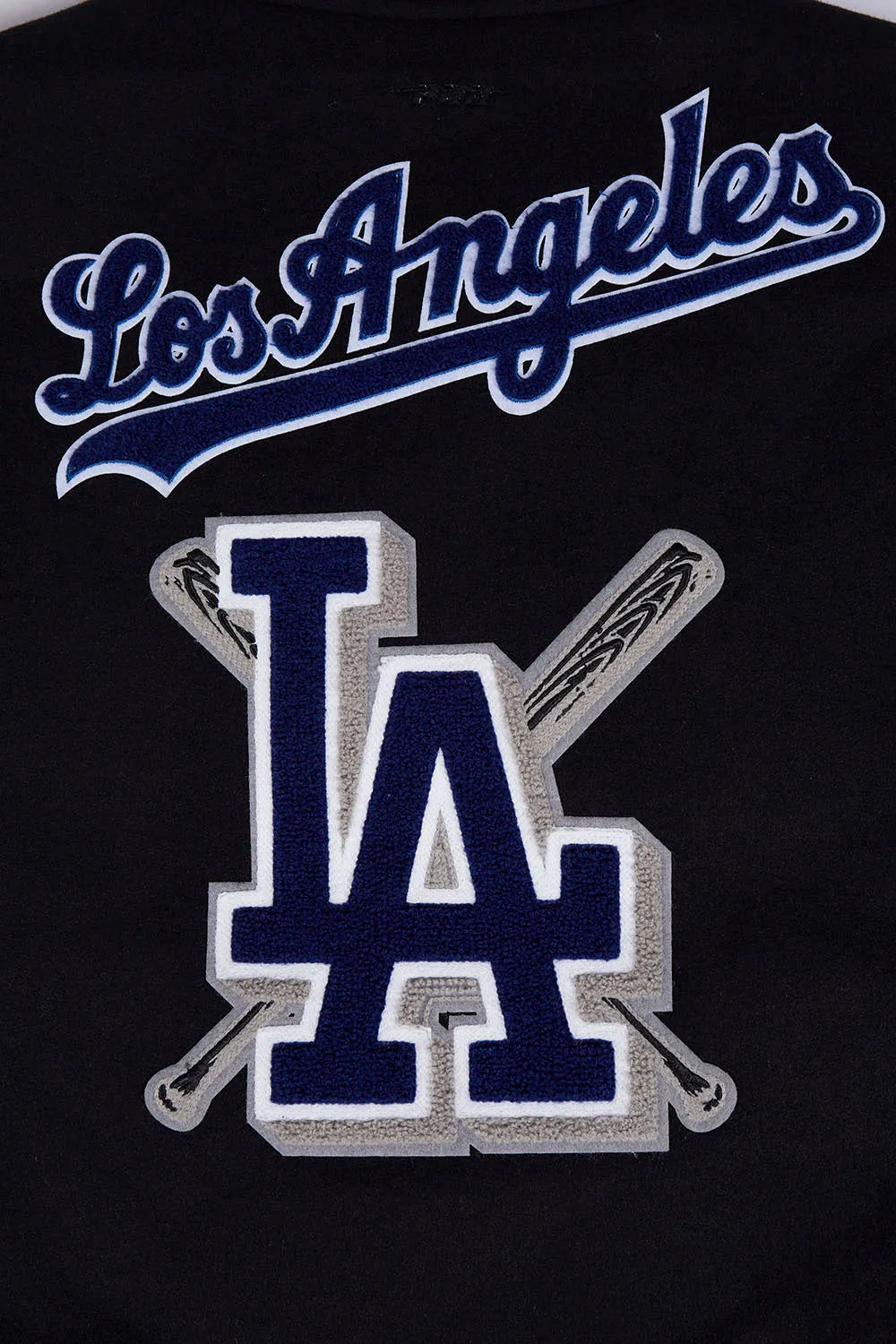MLB LOS ANGELES DODGERS MASHUP WOMEN'S RIB WOOL VARSITY JACKET (BLACK/DODGER BLUE)
