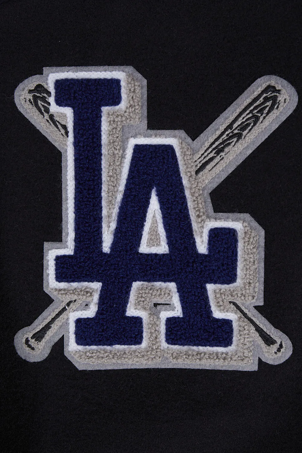 MLB LOS ANGELES DODGERS MASHUP WOMEN'S RIB WOOL VARSITY JACKET (BLACK/DODGER BLUE)
