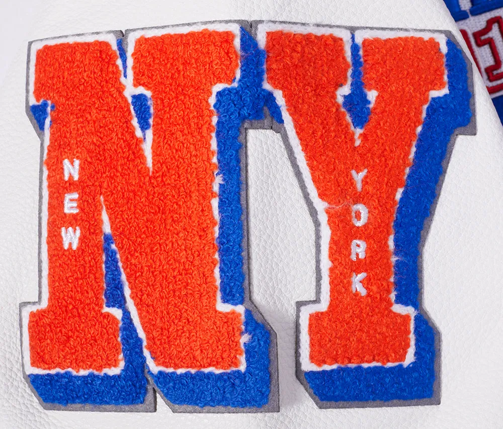 MLB NEW YORK METS MASHUP WOMEN'S RIB WOOL VARSITY JACKET (ROYAL/ORANGE/ROYAL)