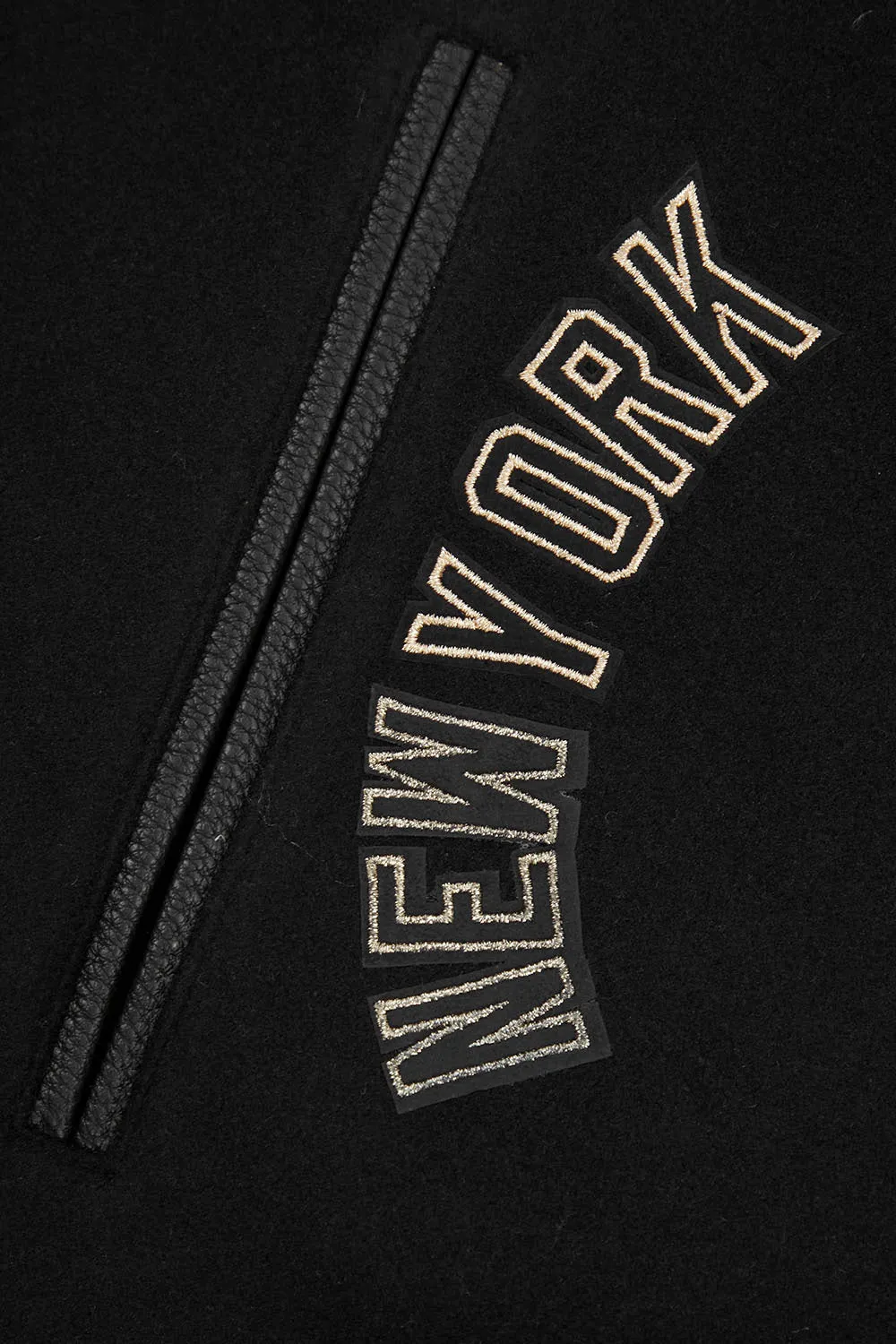 MLB NEW YORK YANKEES BLACK & GOLD MEN'S WOOL VARSITY JACKET (JET BLACK)