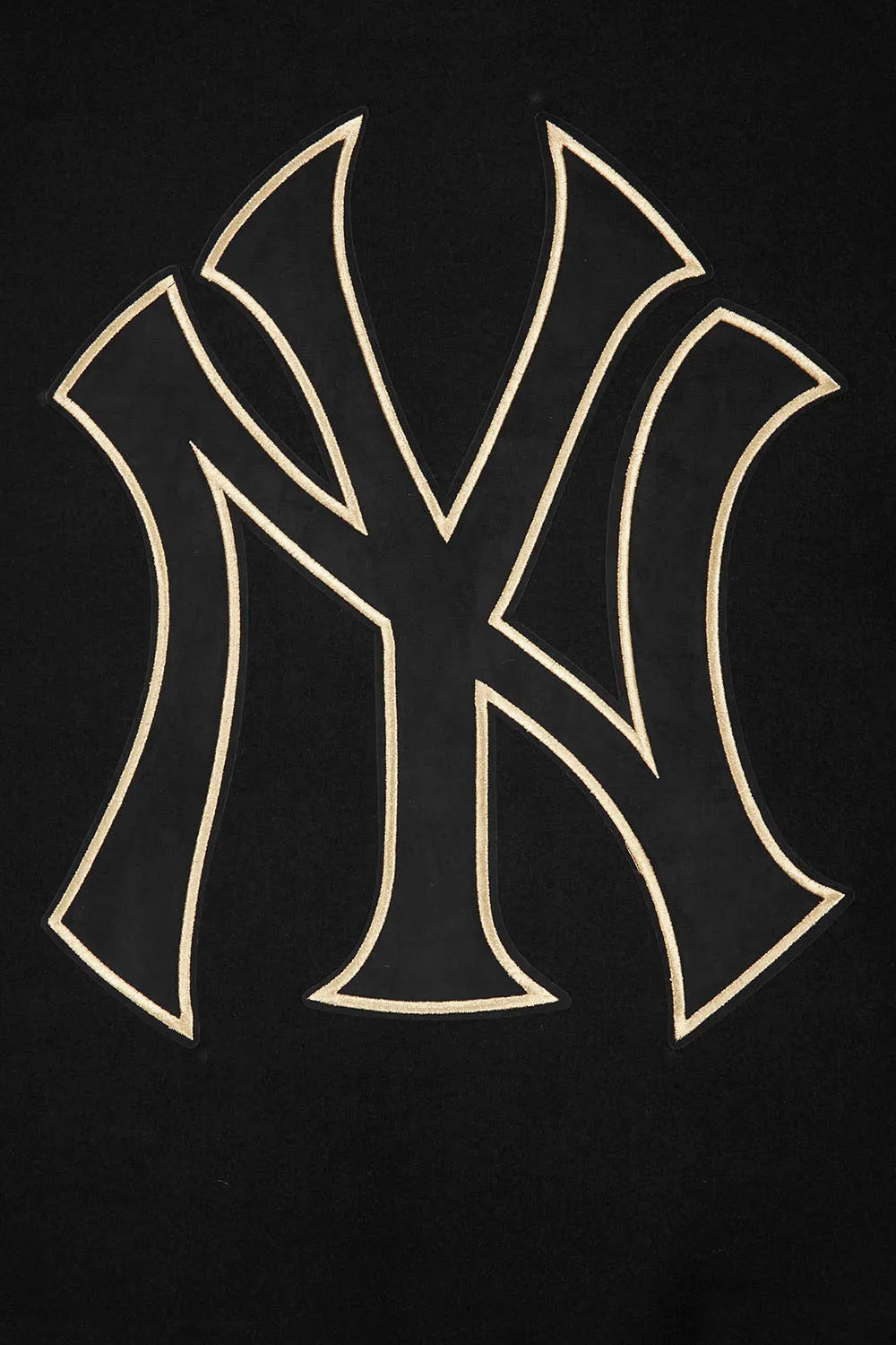 MLB NEW YORK YANKEES BLACK & GOLD MEN'S WOOL VARSITY JACKET (JET BLACK)