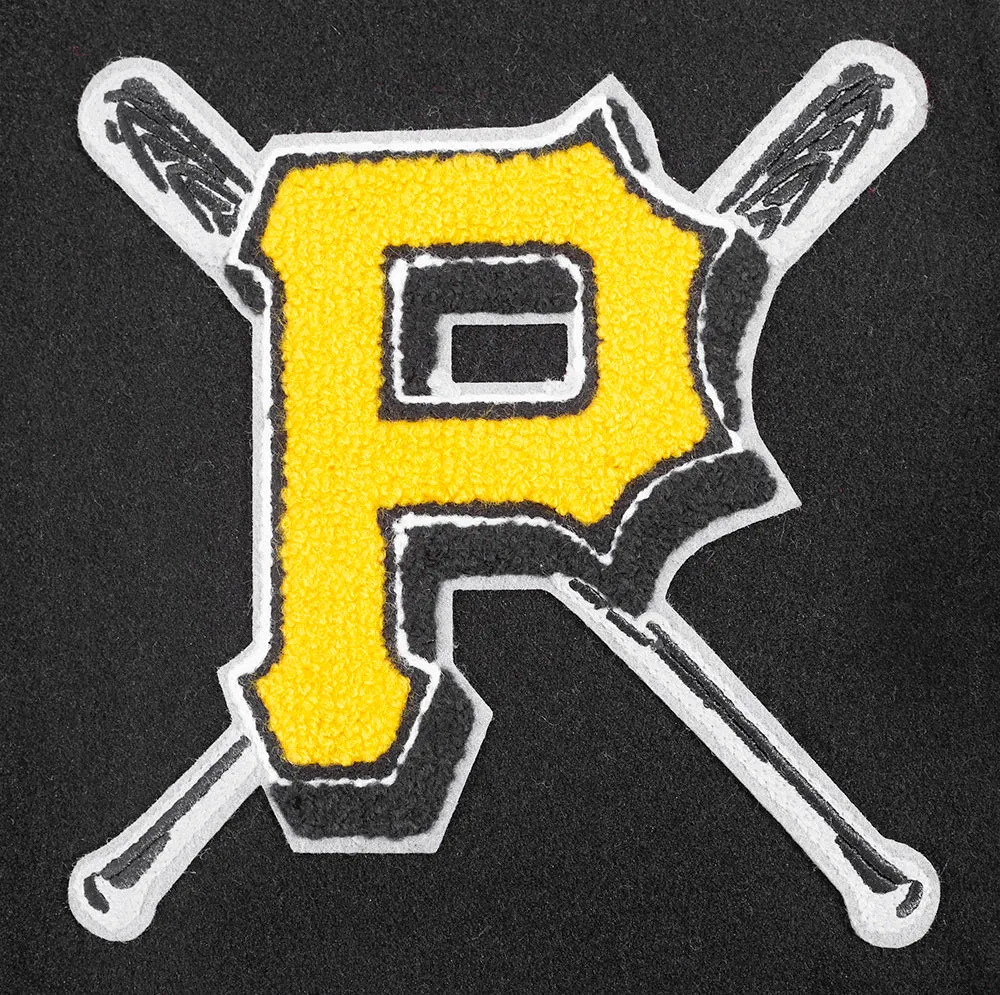 MLB PITTSBURGH PIRATES MASHUP WOMEN'S RIB WOOL VARSITY JACKET (BLACK/YELLOW)
