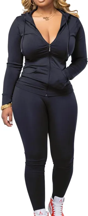 Mrskoala Two Piece Outfits for Women Jogger Sets Workout Sweat Suits Tracksuit Pants Set