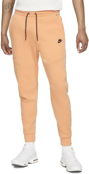 Nike Sportswear Men's Washed Tech Fleece Joggers Pants (Orange Frost/Black, Large)