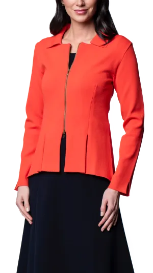 Nikkie Flat-Knit Zip Jacket ; Bright Orange