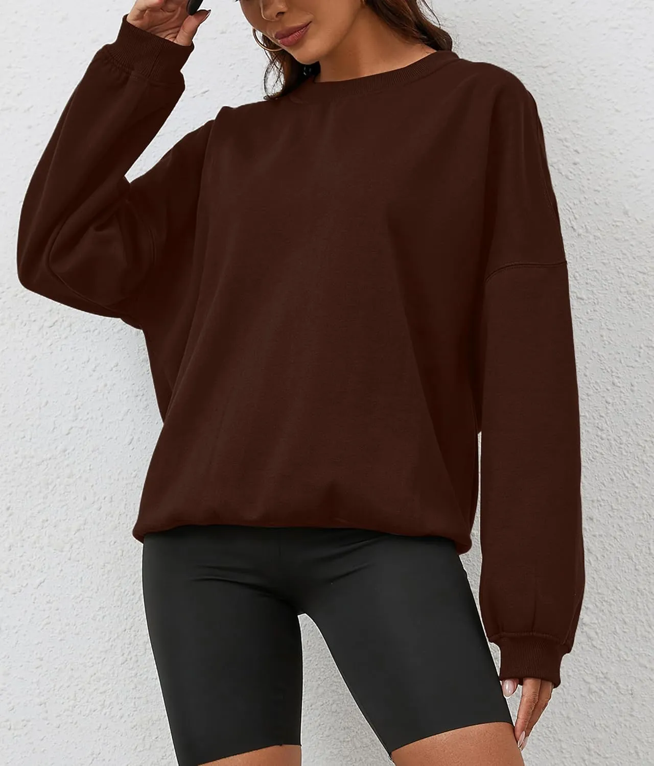 Oversized Sweatshirt Pullover For Women Crew Neck Drop Shoulder Loose Fit Sweater Y2K Shirt 2024 Clothes