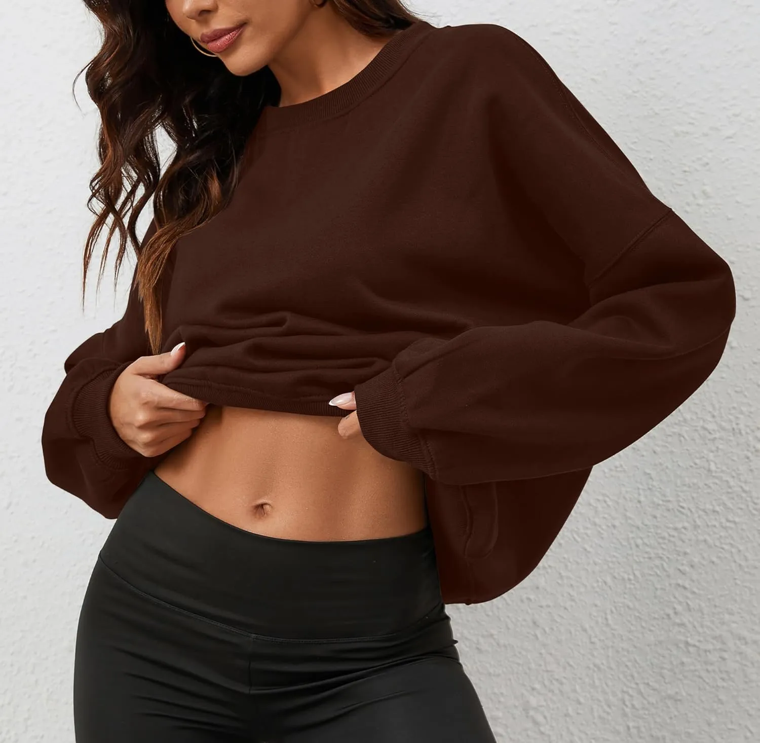 Oversized Sweatshirt Pullover For Women Crew Neck Drop Shoulder Loose Fit Sweater Y2K Shirt 2024 Clothes