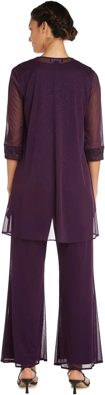 R&M Richards Womens Petites 3PC Lace Trim Pant Outfit