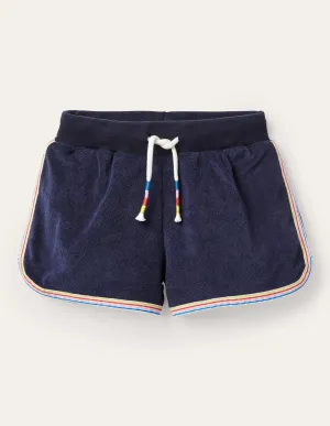 Retro Towelling Shorts-College Navy