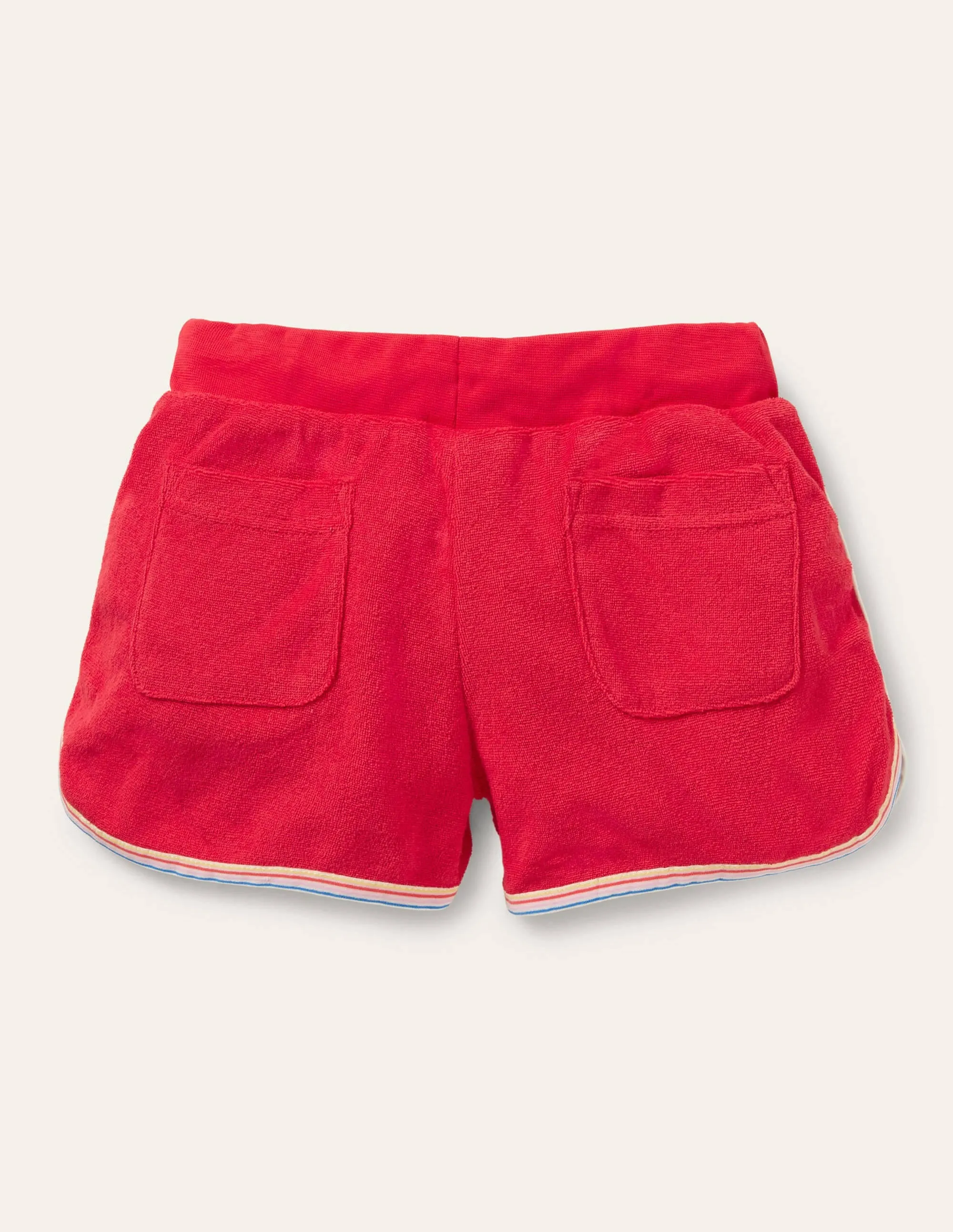 Retro Towelling Shorts-Fire Red