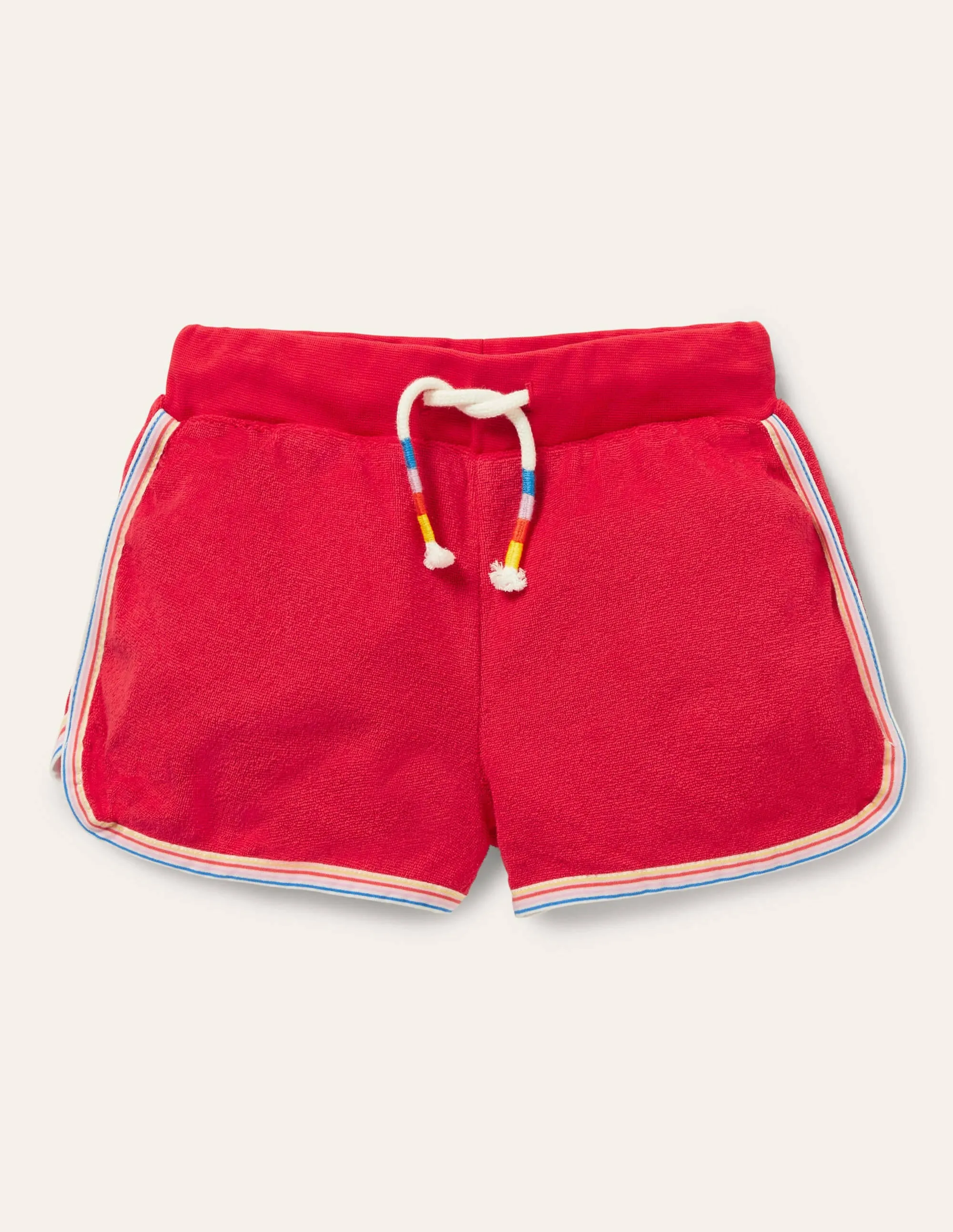 Retro Towelling Shorts-Fire Red