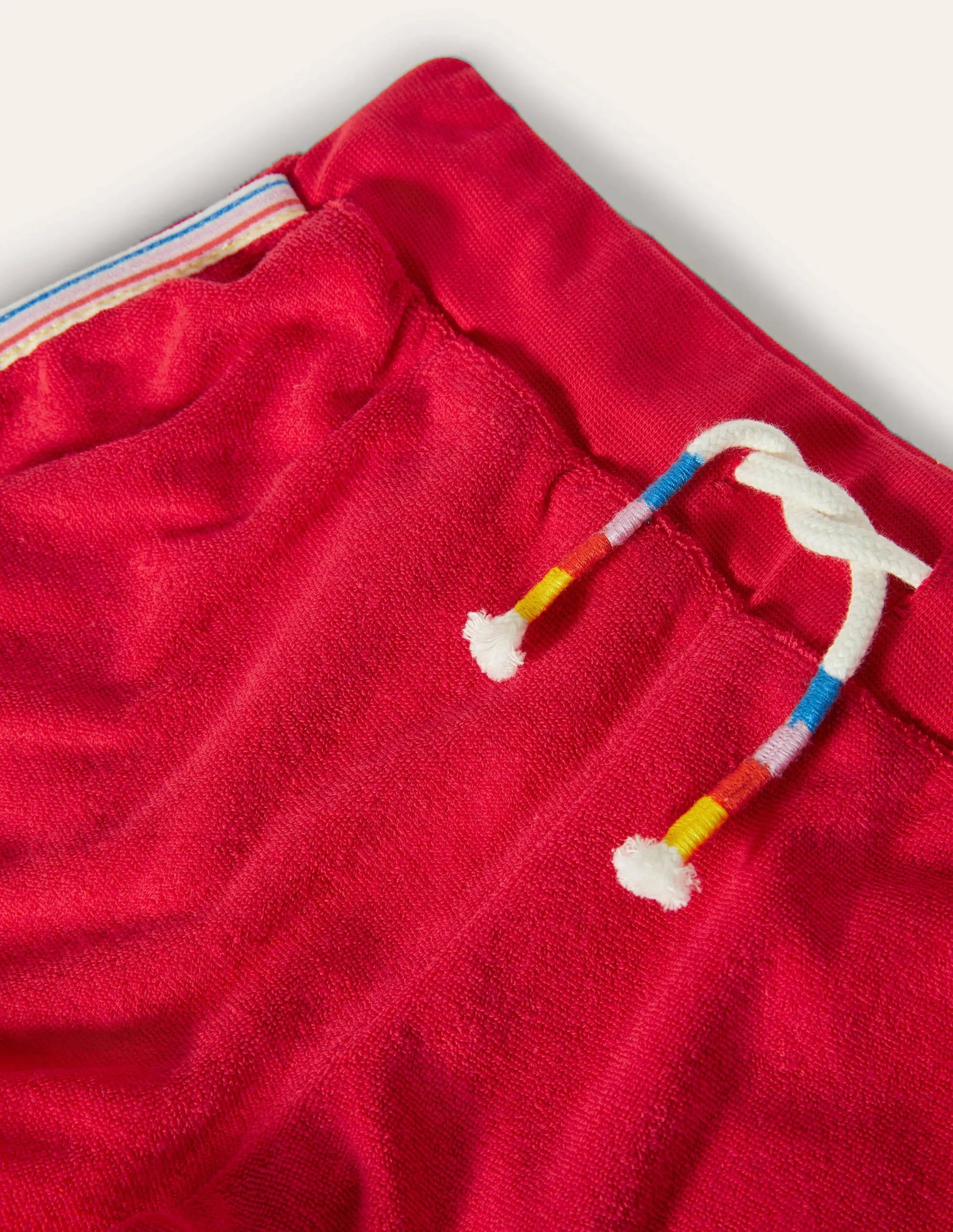 Retro Towelling Shorts-Fire Red