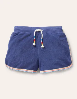 Retro Towelling Shorts-Starboard Blue