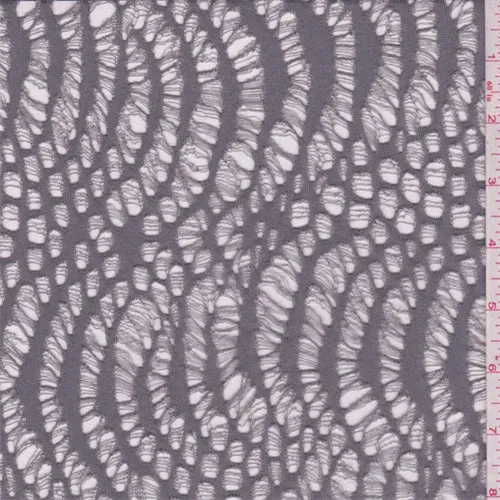 Slate Grey Swirl Lace Fabric