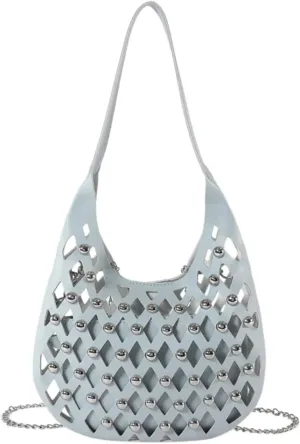 Small Shoulder Bag for Women Studded Purse Vegan Leather Bag Hobo Bag Studded Bag Y2k Purse Punk Bag