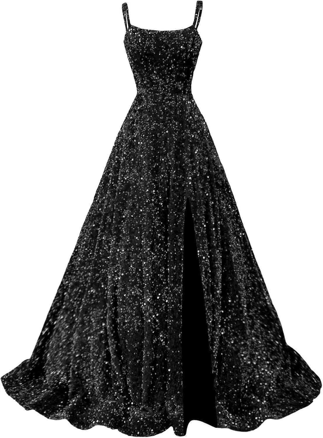 Sparkly Sequin Prom Dresses for Women 2025 Long Ball Gown Spaghetti Straps Formal Evening Gowns with Slit