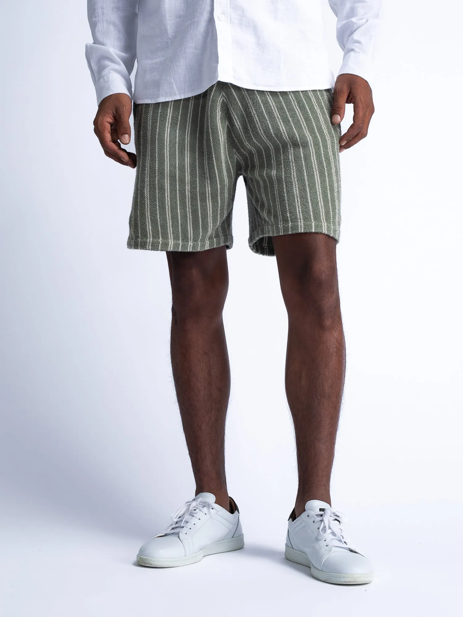 Striped Jogging Shorts Pearl