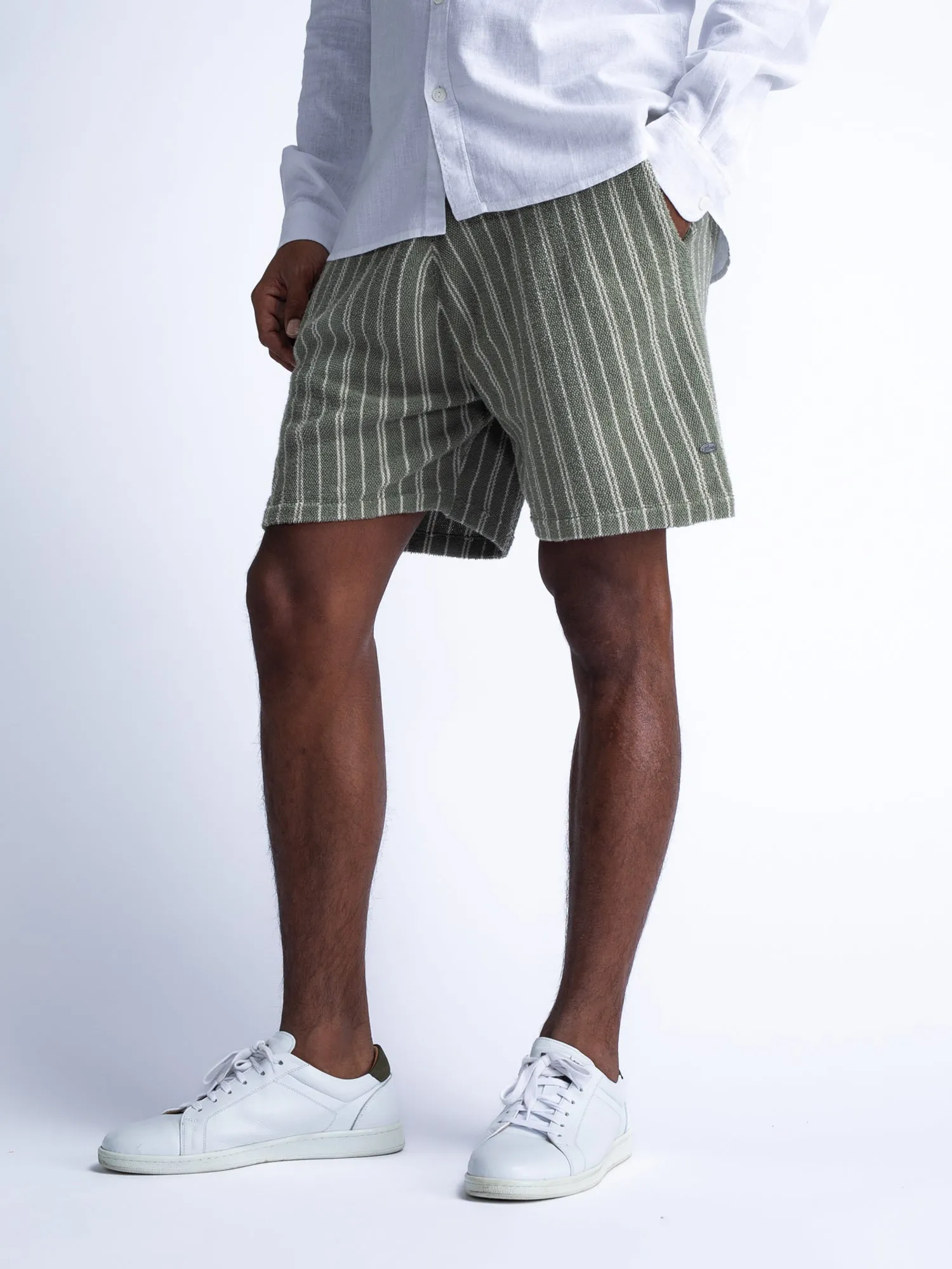 Striped Jogging Shorts Pearl