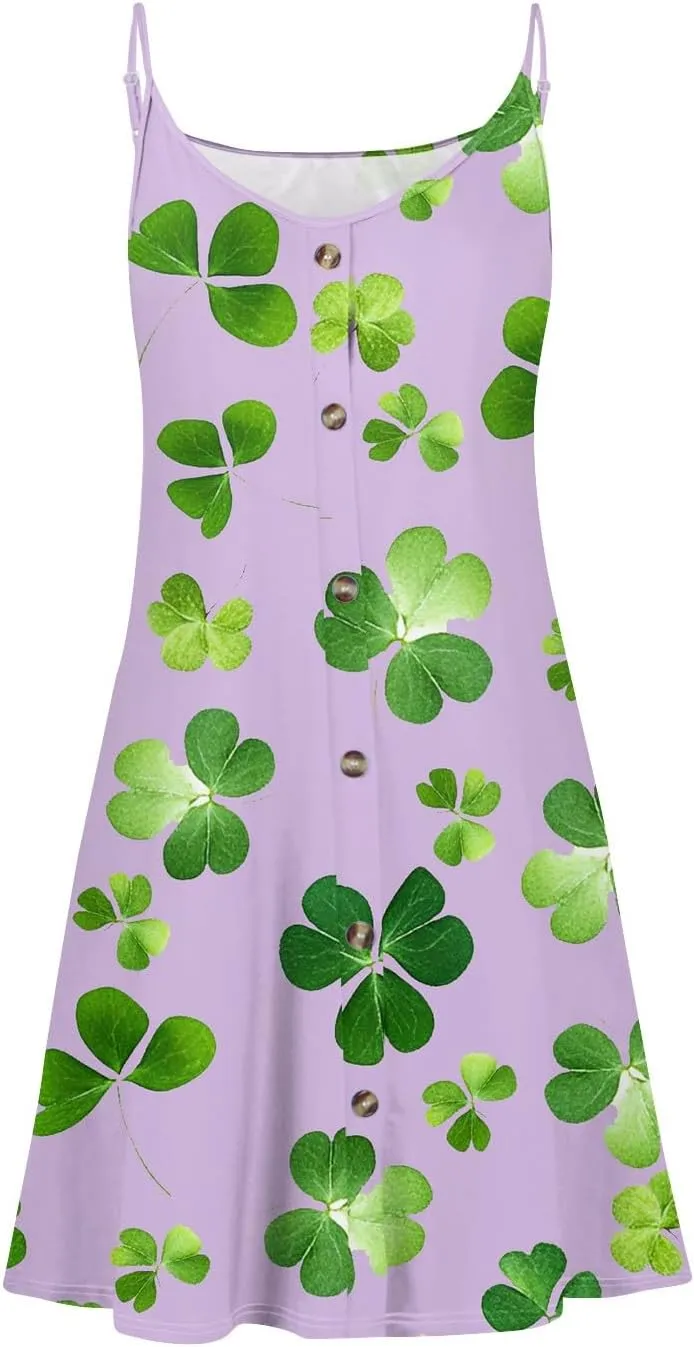 Summer Dresses for Women Plus Size Trendy 2025 Midi Dress Flowy Casual Button Down Swing Tank for Vacation Floral