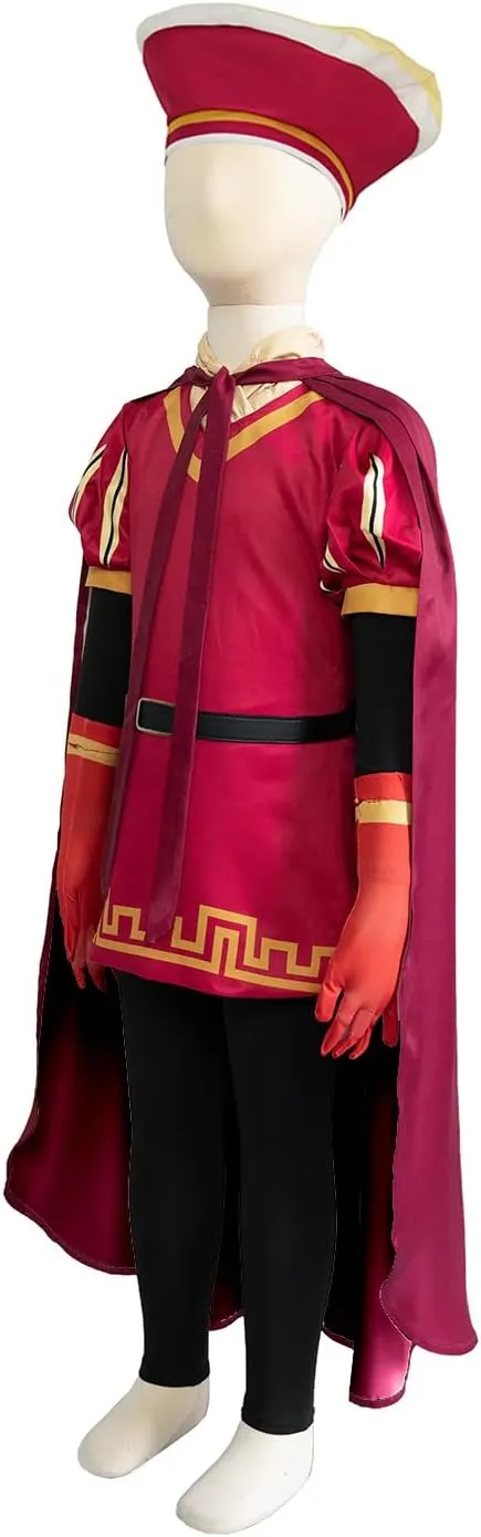 Uisozsfeb Men & Kids Classic Role Lord Costume Halloween Cosplay Red Cloak Top Costumes Robe Cape