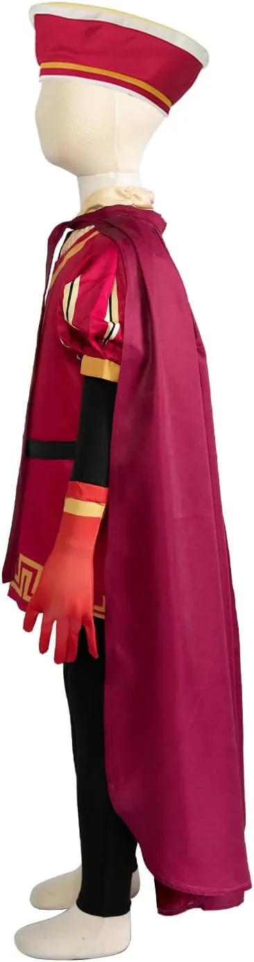 Uisozsfeb Men & Kids Classic Role Lord Costume Halloween Cosplay Red Cloak Top Costumes Robe Cape