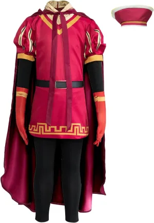 Uisozsfeb Men & Kids Classic Role Lord Costume Halloween Cosplay Red Cloak Top Costumes Robe Cape