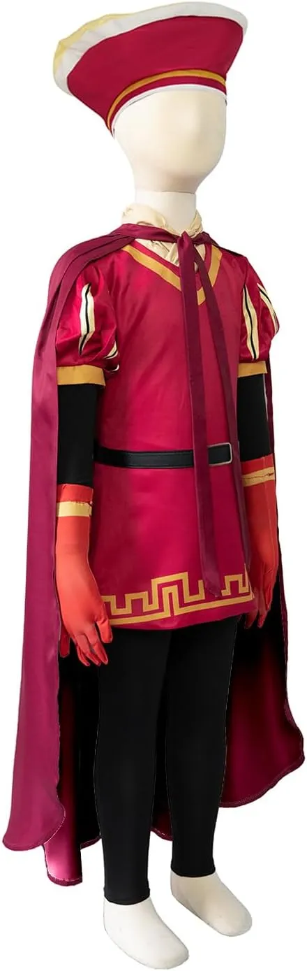 Uisozsfeb Men & Kids Classic Role Lord Costume Halloween Cosplay Red Cloak Top Costumes Robe Cape