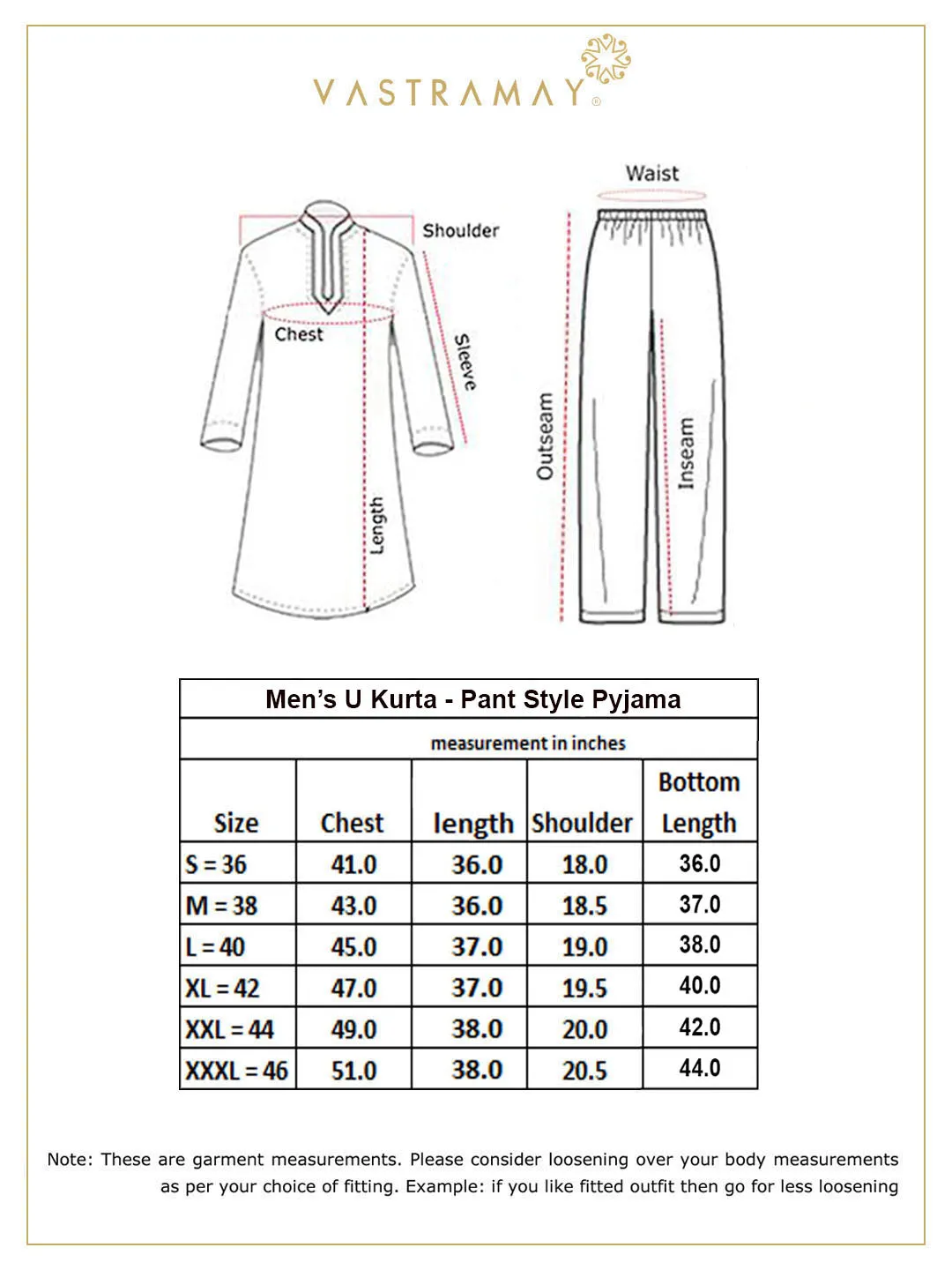 VASTRAMAY Men's Gold Silk Kurta Set