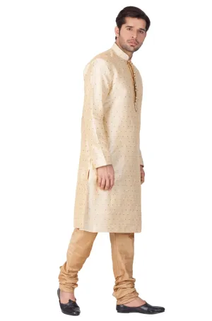 VASTRAMAY Men's Gold Zari Kurta Set